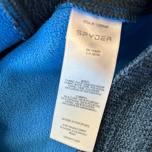 NWOT Spyder Men's Half-Zip Outbound Stryke Sweater Jacket - Large - Blue - Picture 6 of 6
